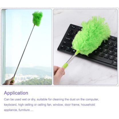 Adjustable Long Handle, Microfiber Duster for Cleaning, Microfiber Hand Duster Washable Microfiber Cleaning Tool Extendable Dusters for Cleaning Office, Car, Computer, Air Condition, Washable Duster - Image 7