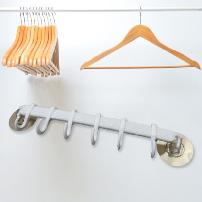 7456 1pc bath towel hanger wall mount towel hanger wall towel shelf towel hanging rack kitchen towel holder towel hanging hook - Image 5