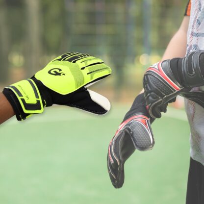 8064 Multi Function Finger Protection Sports kids goalkeeper gloves, football gloves for boys, kids, adults, football training gloves, super grip palm protection gloves (1 Pair) - Image 3