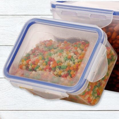 5800 Classics Rectangular Plastic Airtight Food Storage Containers with Leak Proof Locking Lid Storage container set of 3 Pc( Approx Capacity 500ml,1000ml,1500ml, Transparent) - Image 5