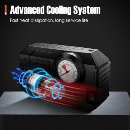 7586 Tire Inflator Portable Air Compressor 12V Small Air Pump for Car Tires Bicycle Balloons, Cars, Bike, Bicycles and Other Inflatables with LED Light (12V) - Image 6