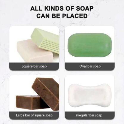 Soap Dish Wall Mounted Soap Dish No-Drilling Soap Holder Self Draining Waterfall Soap Tray Bar Soap Holder for Shower / Bathroom Soap Holder for Shower Adjustable Removable Soap Holder - Image 7