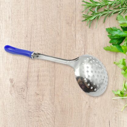 Colander Spoon, Non Slip Hand Polished Thickened Hot Pot Spoon for Kitchen for Restaurant, Stainless Steel Cooking Colander Skimmer Slotted Spoon Kitchen Strainer Ladle with Long Handle for Kitchen Cooking Baking (35 Cm & 34Cm) - Image 9