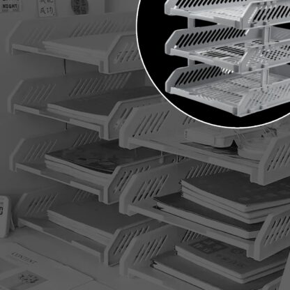 Multifunctional File Rack with Drawers: Desktop Storage for Office Supplies (4/3 Layers) - Image 3