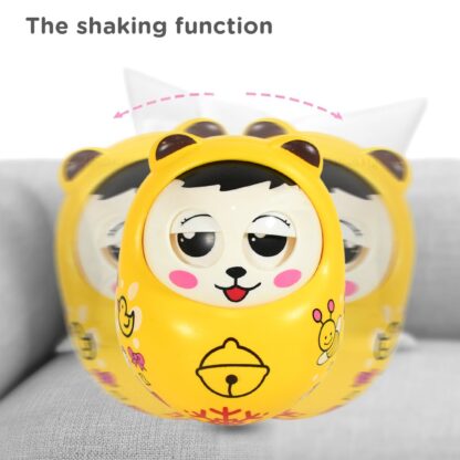 1935 Musical Roly Poly Toys for Baby | Push and Shake Wobbling Toy with Music | Tumbler Doll Toy for Babies | Sound Balancing Doll Toys for Baby Boys, Girls 8+ Months Multicolor (1 Pc) - Image 3