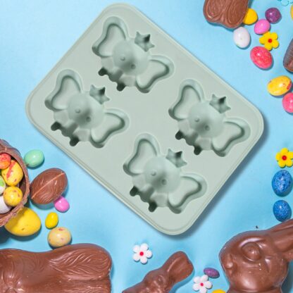 8160 Silicone Cartoon Shape 4 Grid Ice Cube Tray Ice Cube Molds Trays Small Cubes Tray For Fridge, Flexible Silicon Ice Tray (1 pc) - Image 5