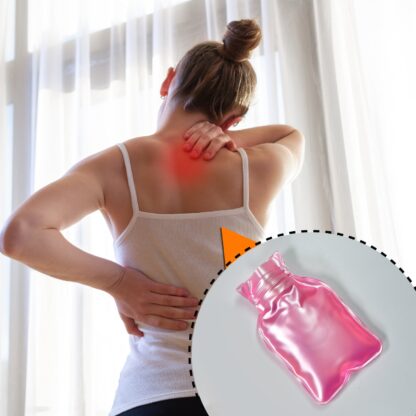 6533 Simple Pink small Hot Water Bag with Cover for Pain Relief, Neck, Shoulder Pain and Hand, Feet Warmer, Menstrual Cramps. - Image 3