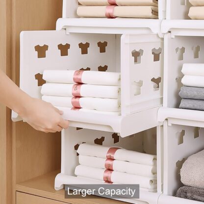 7887 4 Layer Stackable Multifunctional Storage,for Clothes Foldable Drawer Shelf Basket Utility Cart Rack Storage Organizer Cart for Kitchen, Pantry Closet, Bedroom, Bathroom, Laundry (4 Layer 1 Pc) - Image 6