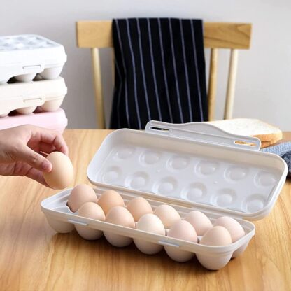 5727 18 Grid Egg Holder Storage, Shock-Proof Egg Container with Buckle, Egg Carrier, Egg Tray, Egg Shelter, Effective Full Seal, Egg House use for Fridge, Camping, Kitchen - Image 3