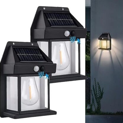 12564 Solar Wall Lights / Lamp Outdoor, Wireless Dusk to Dawn Porch Lights Fixture, Solar Wall Lantern with 3 Modes & Motion Sensor, Waterproof Exterior Lighting with Clear Panel (1 Pc ) - Image 3