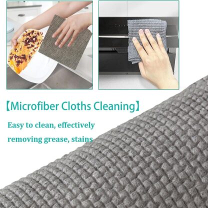 8190 Durable Kitchen Scrub Cloth, Microfiber Cleaning Cloth Roll, Kitchen Wear-Resistant Cloth 20×22cm, Multipurpose Cleaning Cloths for Kitchen (1pc) - Image 5