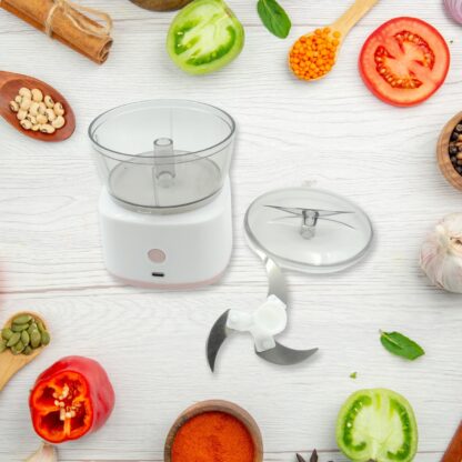 Portable Mini Food Processor Chopper Electric Veggie Chopper 3 Blades With Charching Cable Type C, Vegetable Chopper, Garlic Chopper Food Grinder for Chopping Ginger, Pepper Chili, Onion, Fruit, Meat - Image 5