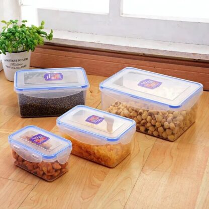 5498 Kitchen Containers Set, Fridge Storage Boxes, Plastic Containers for Kitchen Organizer, Kitchen Accessories Items for Storage Organizer, Snap-Seal (lunch box/storage organizer) (5 Ps Set) - Image 4