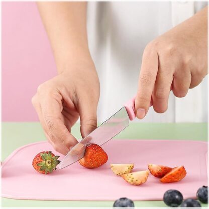 5490 Mini Travel Cutting Board Set, 4 Pcs Portable Mini Camping Plastic Cutting Board & Knife, Fruits & Vegetable Peeler Scissors, Kitchen Knives Set, for travel, picnic, camping, outdoor, park (4 Pc Set) - Image 3