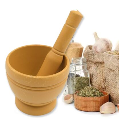 7193  Mortar and Pestle Set for Spices, Okhli Masher, Khalbatta, Kharal, Mixer, Natural & Traditional Grinder and Musal, Well Design for Kitchen, Home, Herb - Image 6