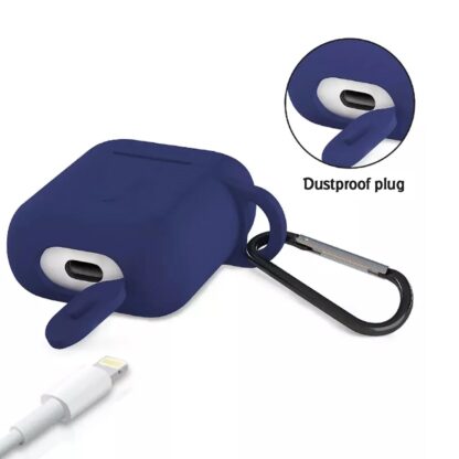 6473 Silicone Shockproof Protection Wireless Headphones Carrying Box Cover with Metal Keychain - Image 4