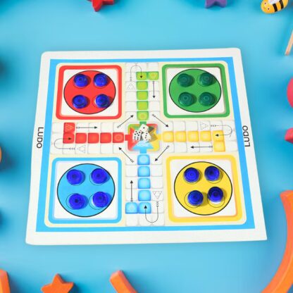 13 in 1 Family Board Game Chess, Snakes & Ladders, Ludo, Tic-Tac-Toe, Checkers, Travel Bingo, Football, Space Venture, Steeplechase Set for Kids - Image 6