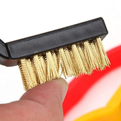 3pc Mini Wire Brush Set Brass Nylon Stainless Steel Bristles Household Cleaning Brush for Gas Stove, Smoke Machine Tool Burner Tiles Tap Rust Removal Welding Slag Dirt & Paint Scrubbing (3 Pcs Set) - Image 5