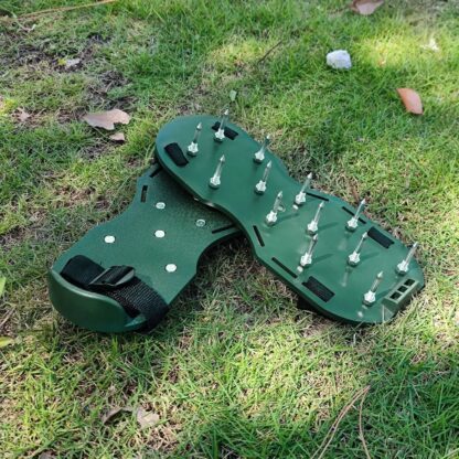 8502 Lawn Aerator Sandals, Garden Grass Aerator Spiked Sandals Green Studded Shoes for Yard Patio Garden Excavation - Image 3