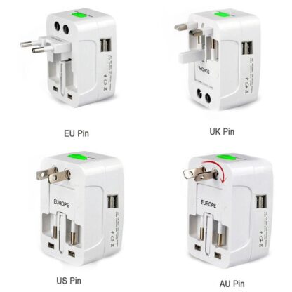 12671 All-in-One Universal Worldwide Travelling AC Adaptor Plug (AU / UK / US / EU) International Power Charger Electric USB Power Plug Socket Adapter Converter (1 Pc) - Image 7