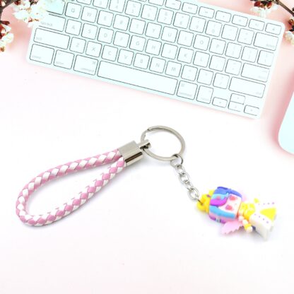 8837 Cute Keychain With Card Gift - Keychain Accessories Key Chain Backpack Charms Car Keys Keychain for Kids Girls, Unicorn Toy and Charm Key- Chain for Bag  / Door Key- Ring / car Key- Ring / Party Favor (Mix Color & Design 1 Pc ) - Image 6