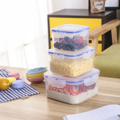 5496  Kitchen Storage Container Set with Food Grade Plastic and Air Seal Lock Lid for Storage of Grocery, Spices, Dry fruits Use For Home, Office, Restaurant, Canteens (3 Piece Set) - Image 5