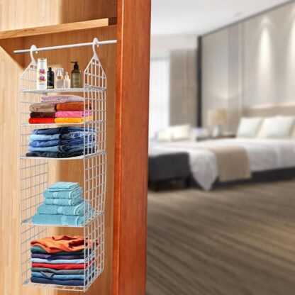 4526 MULTIPURPOSE 5 LAYER FOLDING CLOTHES STORAGE RACKS||CLOSET FOR STUDENTS WARDROBE SHELVES SOCKS, SCARF, T-SHIRT, ETC||HANGING ORGANIZER STORAGE HOLDERS & RACKS - Image 7