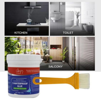 7935 Transparent Waterproof Glue 300g with Brush, Leakage Protection Outdoor Bathroom Wall Tile Window Roof, Anti-Leakage Agent, sealant glue, Roof Sealant Waterproof Gel - Image 6