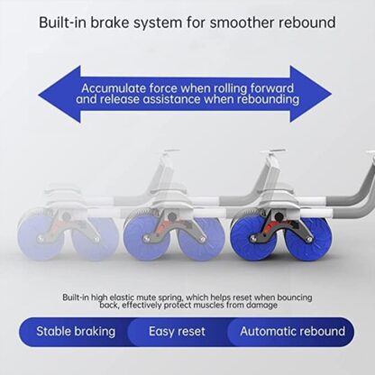 7209 Abdominal Roller Wheel, Automatic Rebound Sponge Handle, Double Wheel Abdominal Roller, Non-Slip Timer Function with Elbow Support for Exercises for Body Fitness Strength Training Home Gym - Image 3