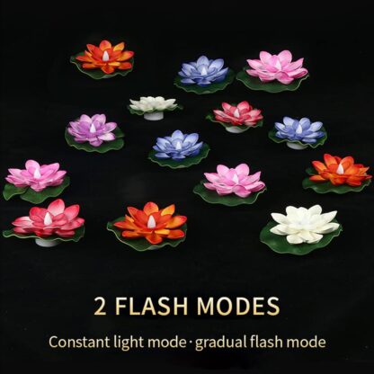 6556 Water Floating Smokeless Candles & Lotus Flowers Sensor Led TeaLight for Outdoor and Indoor Decoration - Pack of 6 Candle Candle (Pack of 6) - Image 3