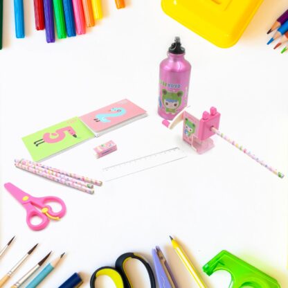 12-Piece Stationery Set: Pencil Box, Pencils, Erasers & More - Image 5