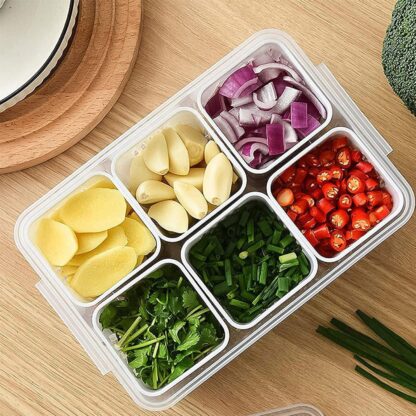 Fridge Storage Boxes Freezer Storage Containers, Container for Kitchen Storage Set, Storage in Kitchen, Vegetable Storage, Draining Crisper Refrigerator Food Box (1 Pc) - Image 9