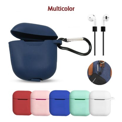 6473 Silicone Shockproof Protection Wireless Headphones Carrying Box Cover with Metal Keychain - Image 5