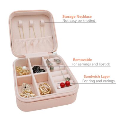 Mini PU Leather jewellery Box for Travel & Storage - Image 5