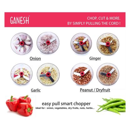 8115 Ganesh Chopper Vegetable Cutter, Red (650 ml) - Image 6