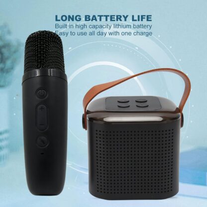 Wireless Speaker Microphone Set, RGB Light Support Memory Card PortableKaraoke Machine Perfect  for Travel TV - Image 7