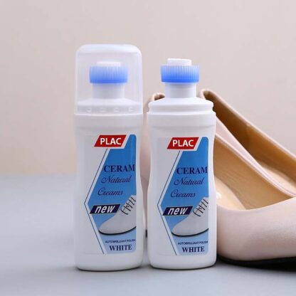 17734 White Shoe Brightener with Removal of Dirt and Whitening Function White Shoes Cleaner with Brush Head for Dirty Shoe Polish Natural Waxes (75 ML) - Image 7