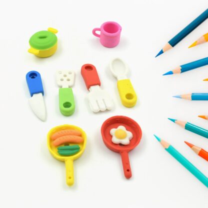 Fancy & Stylish Mini Erasers for Kids (8 Pc Set) - Fun Designs, Party Favors - Image 4