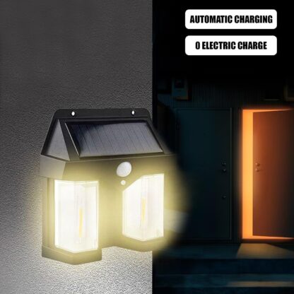 12585 Outdoor Solar Wall Lamp Outdoor Waterproof High Quality Lamp Induction Garden Lamp Garden Villa Night Lamp Double Lamp Light (1 Pc) - Image 5