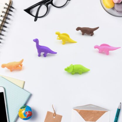 4118 Dinosaur Shaped Erasers Animal Erasers for Kids, Dinosaur Erasers Puzzle 3D Eraser, Mini Eraser Dinosaur Toys, Desk Pets for Students Classroom Prizes Class Rewards Party Favors (6 Pcs Set ) - Image 5