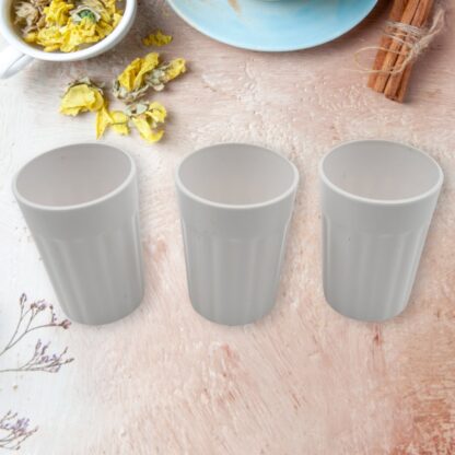 5719 Small Plastic Coffee / Tea Cups Reusable Plastic Cup Mug Lightweight Microwavable Dishwasher Safe Unbreakable Camping Coffee Mugs for Tea Milk Water Juice Tea (3 Pcs Set) - Image 3