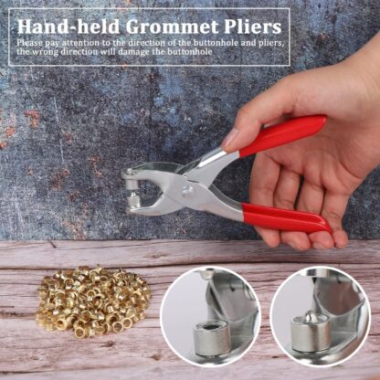 1593 Grommet Setting Tool with 25 PCS Gold Eyelets Grommets Steel Hole Punch Setter Kit for Leather, Canvas, All Fabrics Men and Women Clothes, Shoes, Belts, Bags, Crafts - Image 6