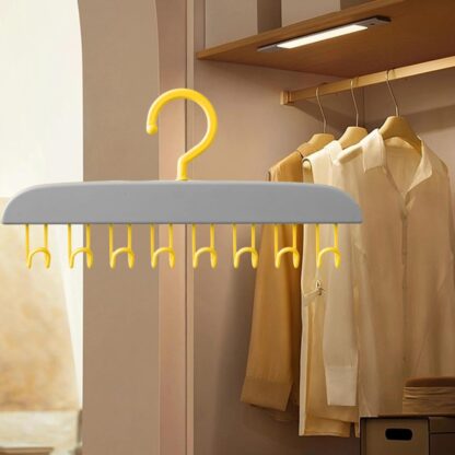 8745 Plastic Organizer Hanger 360 Degree Rotatable Clothes Multifunctional with 8 Hooks Heavy Duty Clothing Tank Top Belt Towel Drying Rack Holder (1 pc) - Image 4