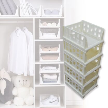 7888 5 Layer Stackable Multifunctional Storage,for Clothes Foldable Drawer Shelf Basket Utility Cart Rack Storage Organizer Cart for Kitchen, Pantry Closet, Bedroom, Bathroom, Laundry (5 Layer 1 Pc) - Image 5