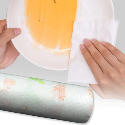 9429 Non Woven Reusable and Washable Kitchen Printed Tissue Roll Non-stick Oil Absorbing Paper Roll Kitchen Special Paper Towel Wipe Paper Dish Cloth Cleaning Cloth 40 sheets / Pulls - Image 6