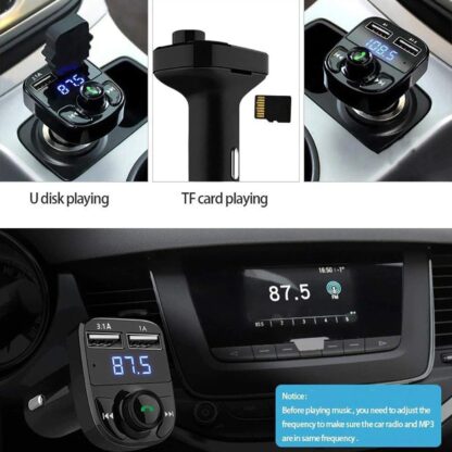 8533 CAR-X8 Bluetooth FM Transmitter Kit for Hands-Free Call Receiver / Music Player / Call Receiver / Fast Mobile Charger Ports for All Smartphones with 3.1A Quick Charge Dual USB Car Charger - Image 6