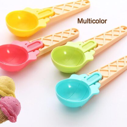 Ice Cream Spoons 2pcs Plastic Water Melon Scoopers with Trigger Dipper and Adults for Summer Party Ice Cream Scoop, Food Serving Spoon Kitchen Tools Ice Cream Digging Spoon Household Spoons Cupcake Spoons Aps Fruit Ball Player (2 Pc) - Image 5