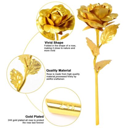 0606 Luxury Decorative Gold Plated Artificial Golden Rose with Premium Box - Image 5