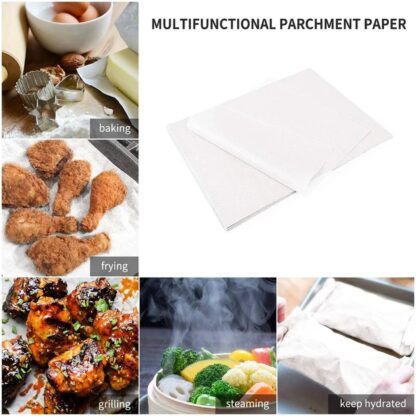 Non Stick Microwave & Oven Proof Parchment Paper/ Baking Paper/ Food Wraping Paper, Easy to Tear, Easy to Clean, for Grilling, Cooking, deep Fryer, White - Image 7