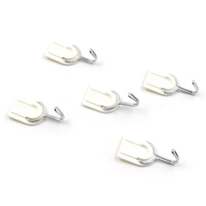 Multipurpose Strong Hook Self-Adhesive hooks for wall Heavy Plastic Hook, Sticky Hook Household For Home, Decorative Hooks, Bathroom & All Type Wall Use Hook, Suitable for Bathroom, Kitchen, Office (5 pc) - Image 4